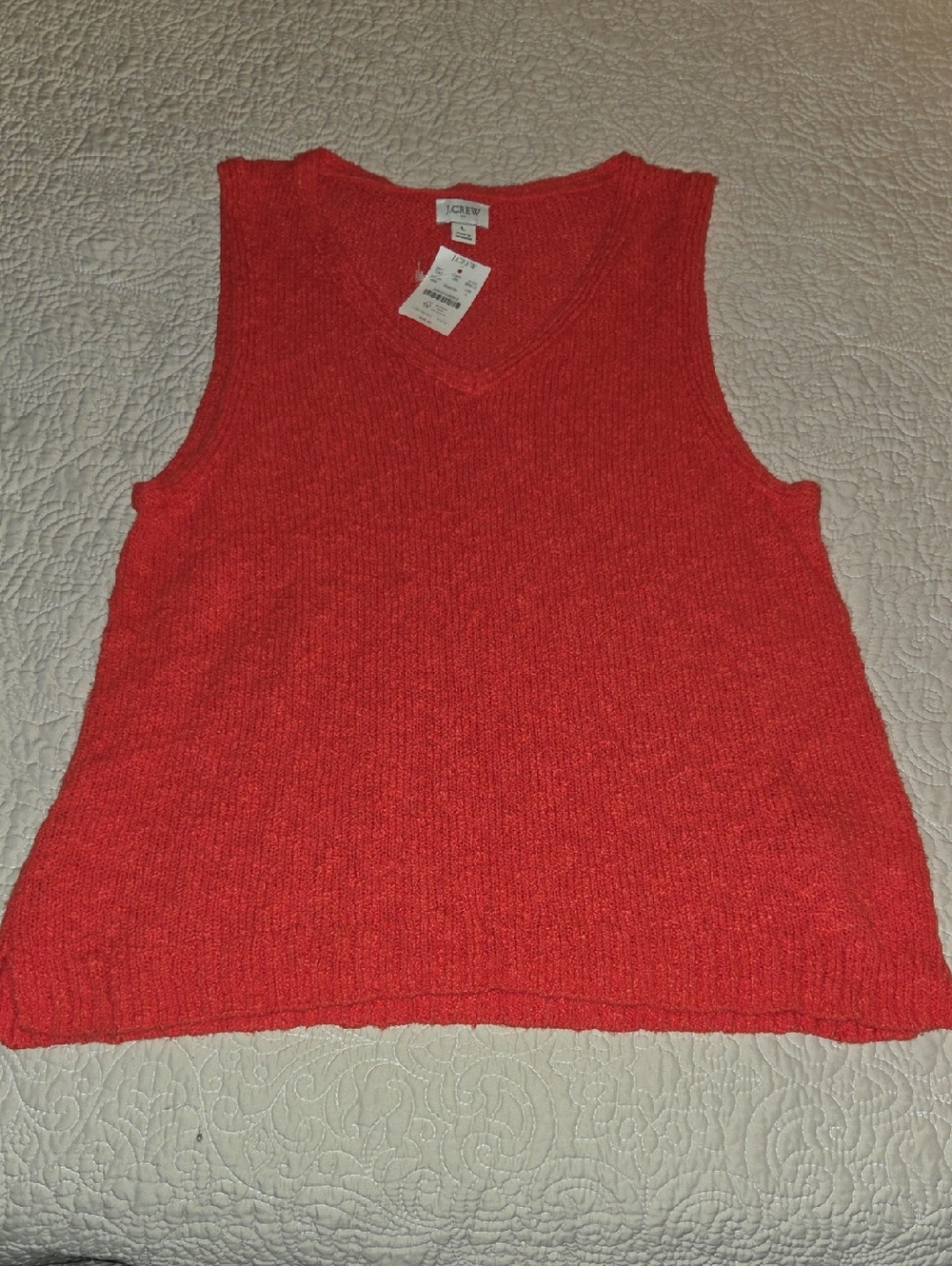 J. Crew Bright Red V-Neck Knit Sweater Vest